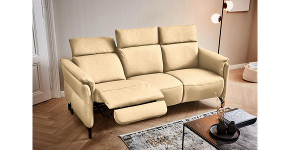 TRAPEZSOFA in Mikrofaser Beige - Beige/Schwarz, KONVENTIONELL, Textil/Metall (221/103/95cm) - Dieter Knoll