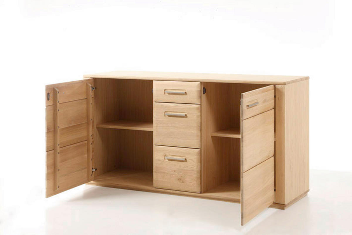 SIDEBOARD  in 161/85/47 cm  - Eichefarben/Silberfarben, Design, Holz/Holzwerkstoff (161/85/47cm) - Livetastic