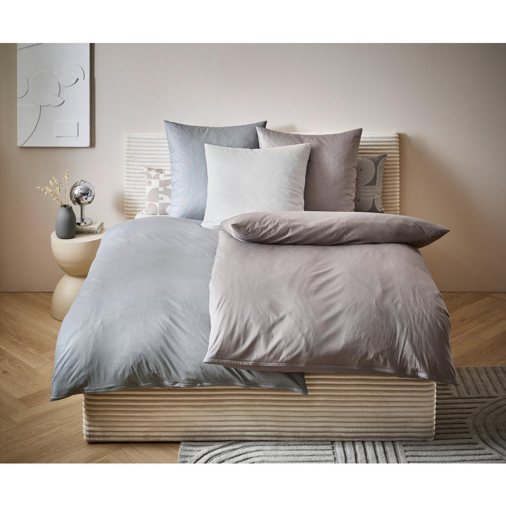 Thumbnail - Estella Bettwäsche, Taupe, Textil, Uni, 135x200 cm, bügelfrei, atmungsaktiv, Schlaftextilien, Bettwäsche, Bettwäsche, Je...