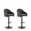 BARHOCKER-SET Anthrazit Stahl erweiterbar, Sitzfläche 360° drehbar  - Anthrazit/Schwarz, MODERN, Textil/Metall (53/96-117/57cm) - MID.YOU