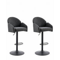 BARHOCKER-SET Anthrazit Stahl erweiterbar, Sitzfläche 360° drehbar  - Anthrazit/Schwarz, MODERN, Textil/Metall (53/96-117/57cm) - MID.YOU