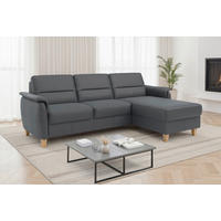 ROHOVÁ SEDAČKA, koža, čierna - čierna/farba duba, Basics, koža/drevo (244/163cm) - Sit & More