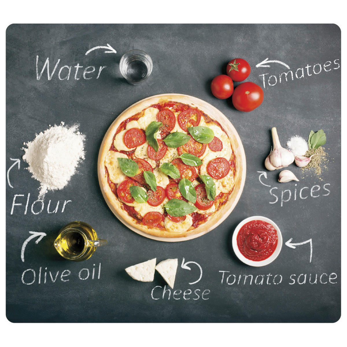 HERDABDECKPLATTE 3659813  - Multicolor/Schwarz, Basics, Glas (56/50/1,4cm) - Kesper