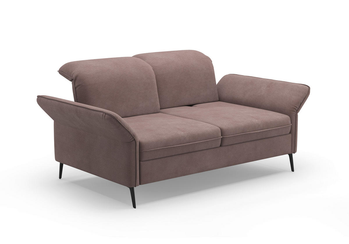 2,5-SITZER in Flachgewebe Taupe  - Taupe/Schwarz, KONVENTIONELL, Textil/Metall (189/92/123cm) - Sit & More