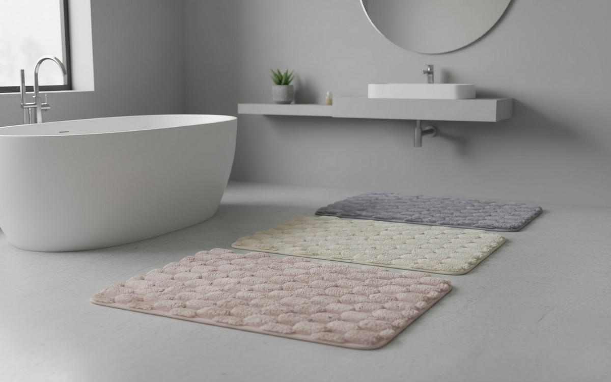 BADRUMSMATTA beige 40/60 cm  - beige, Basics, textil (40/60cm)