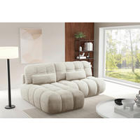 ECKSOFA TARANTO in Webstoff Beige  172/225 cm  - Beige/Schwarz, Design, Kunststoff/Textil (172/225cm) - Livetastic