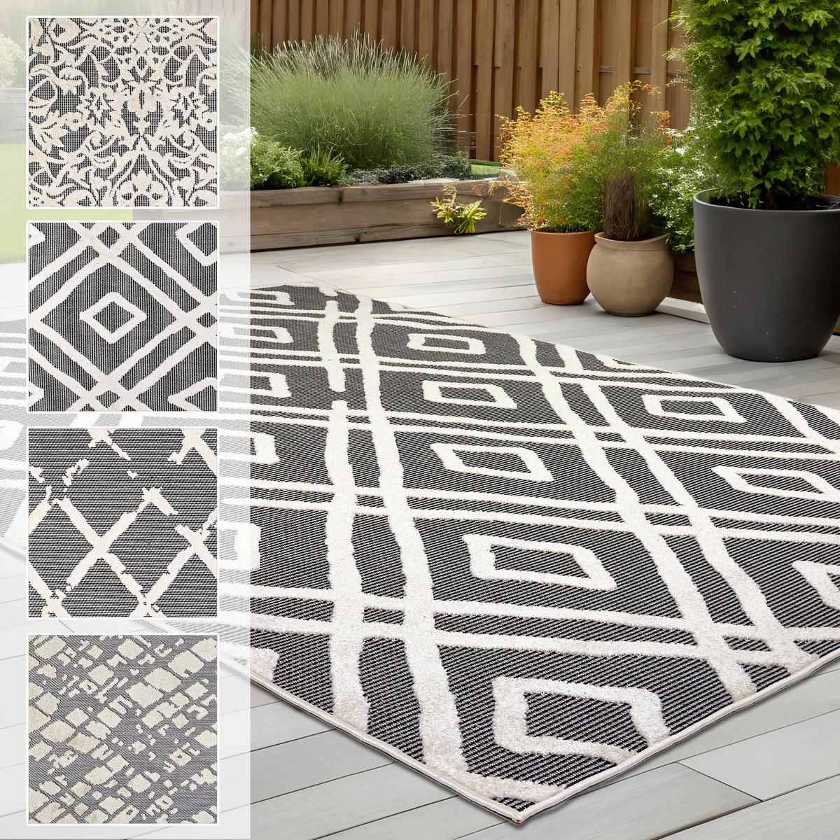 LÄUFER 80/200 cm Serina  - Weiß/Grau, Basics, Kunststoff (80/200cm) - Astra