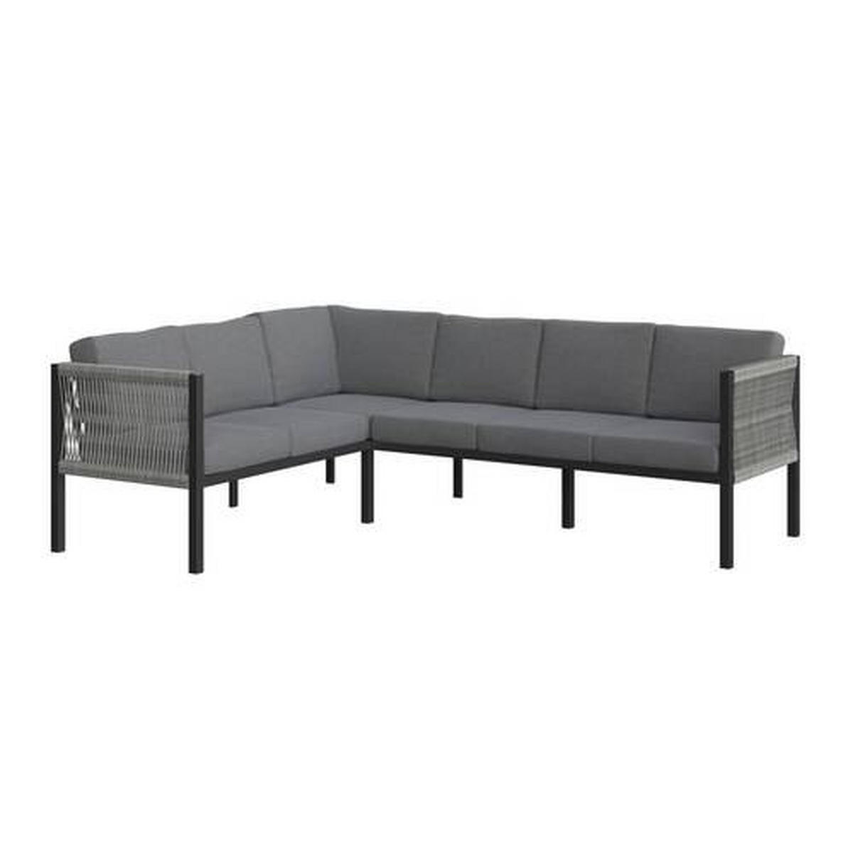DINING-LOUNGESET 187/241 cm Aluminium  - Dunkelgrau/Anthrazit, Design, Glas/Kunststoff (187/241cm) - Ambia Garden