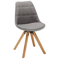 SZÉK textil tölgyfa, világosszürke  - világosszürke/natúr, Design, textil/fa (49/87,5/56cm) - Carryhome