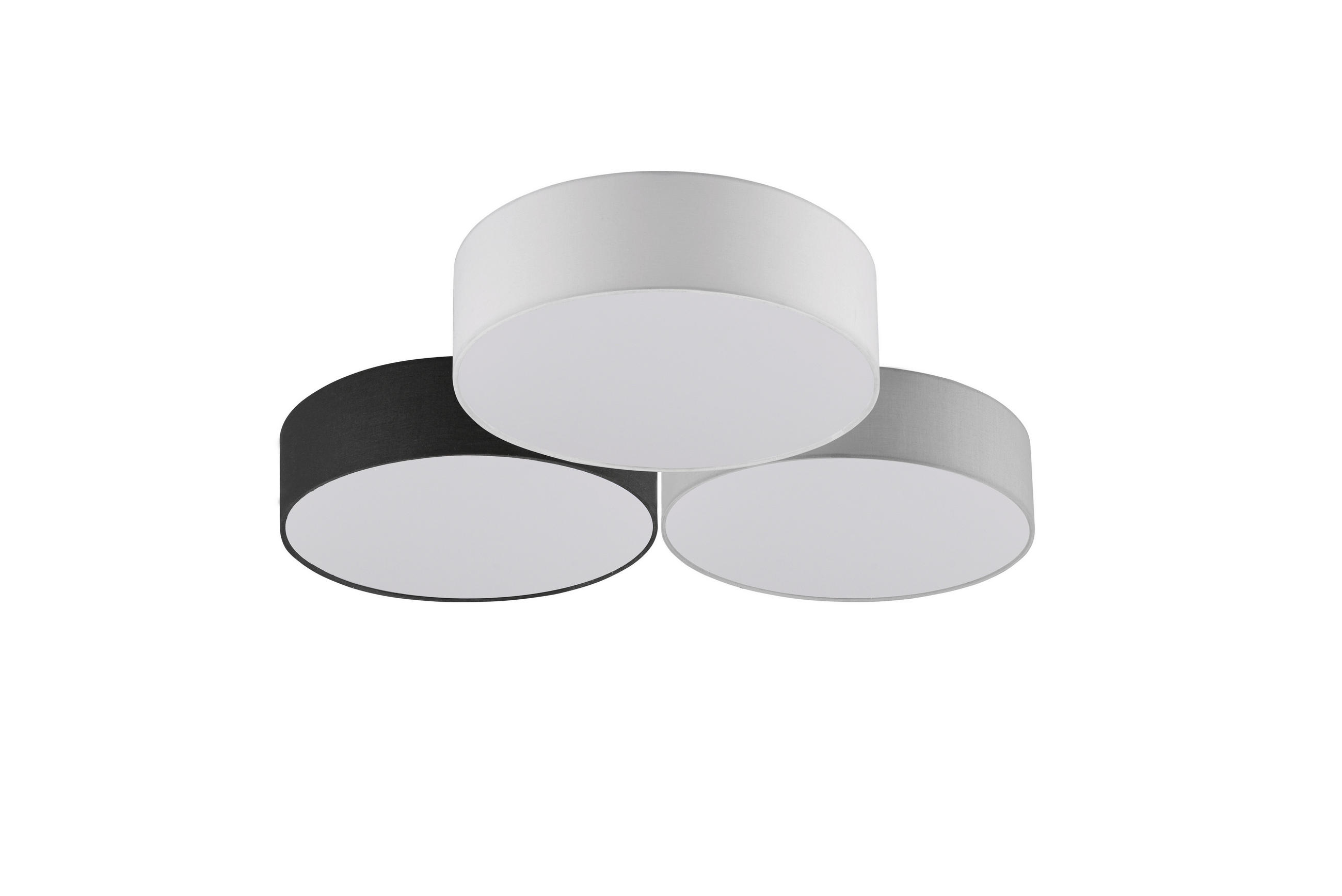 LED-TAKLAMPA LUGANO 64,5/14 cm  - vit/grå, Basics, metall/textil (64,5/14cm) - Trio Leuchten