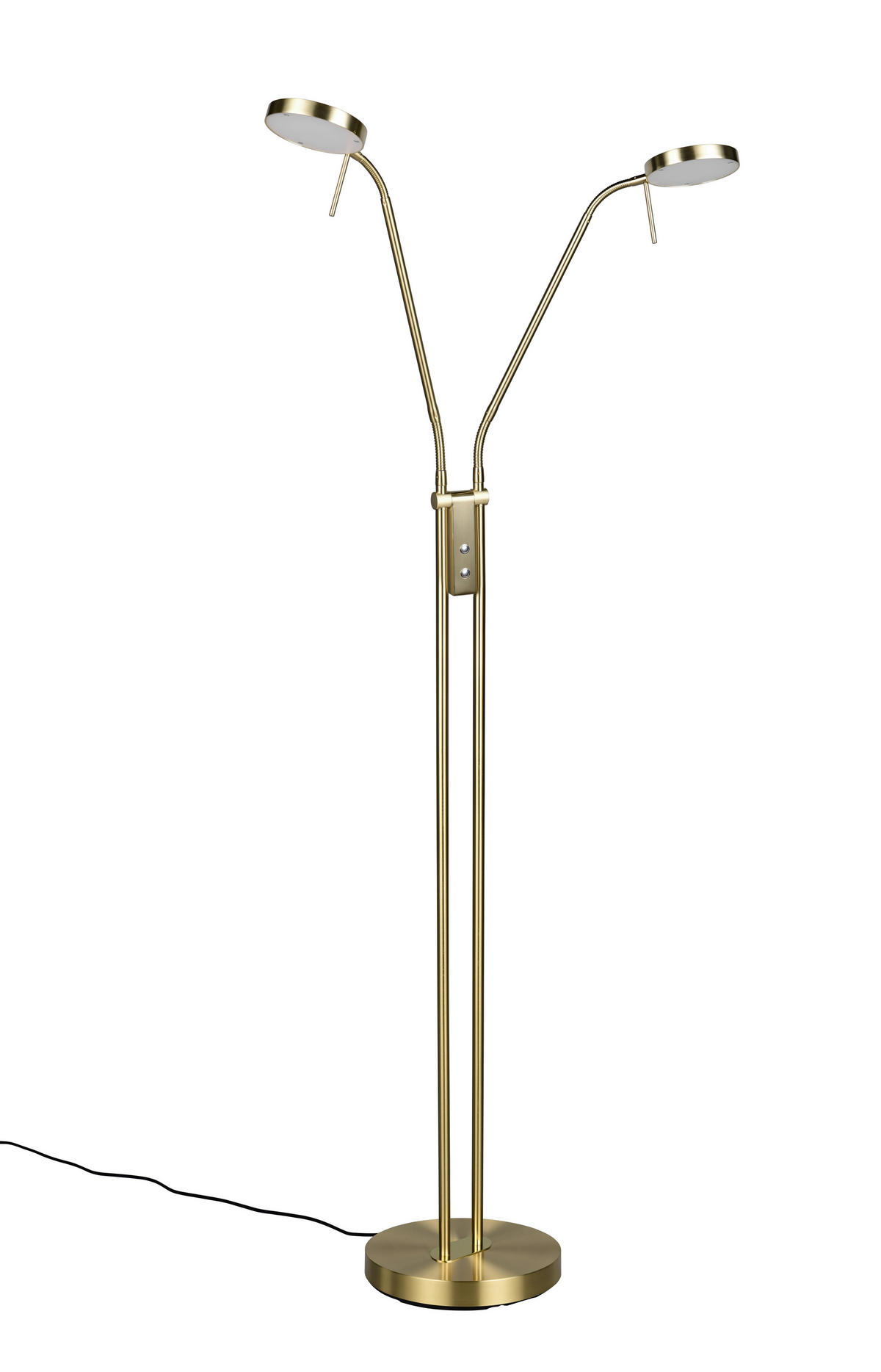 LED-STEHLEUCHTE Monza 25,5/160 cm   - Messingfarben/Weiß, MODERN, Kunststoff/Metall (25,5/160cm) - Trio Leuchten