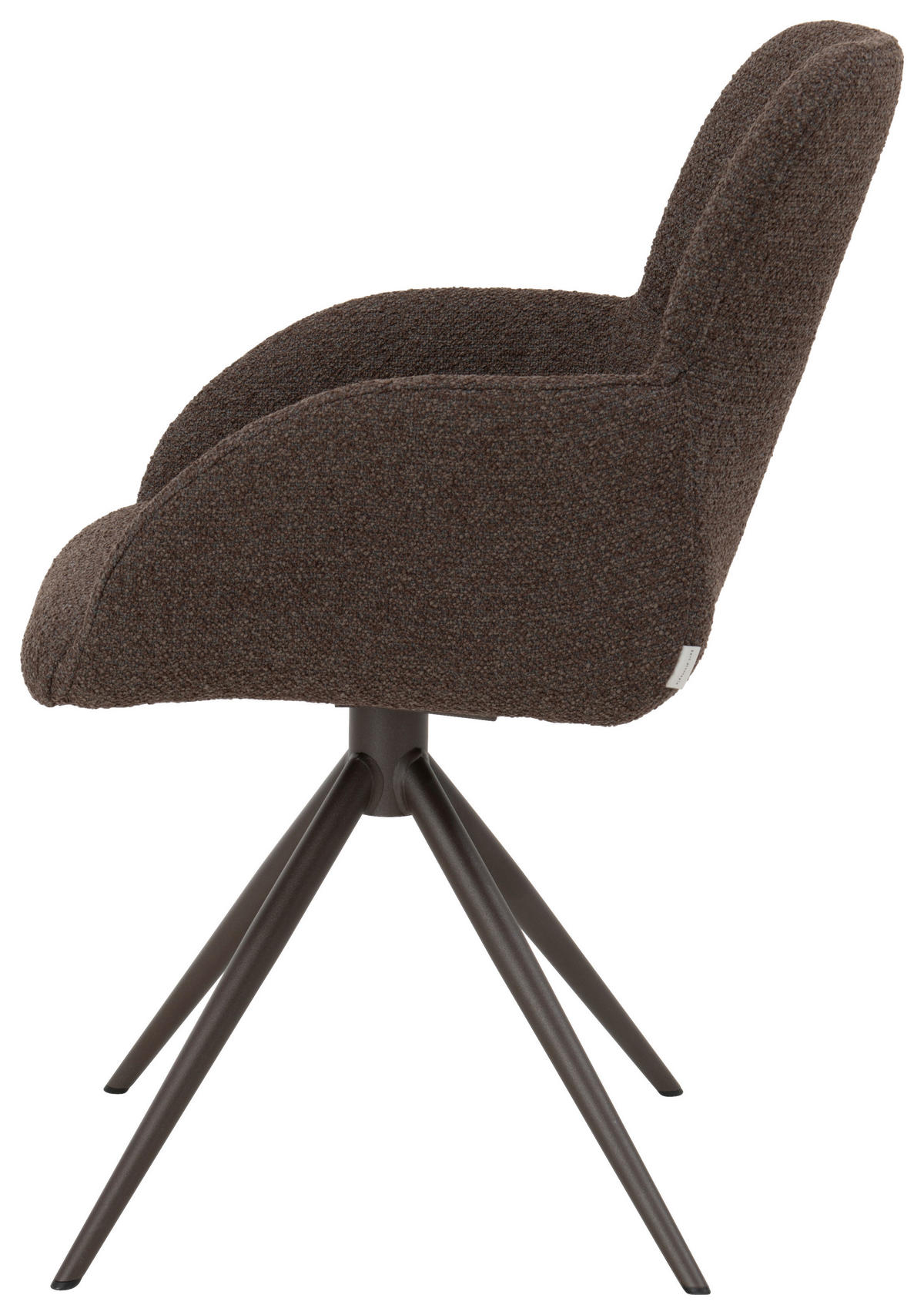 ARMLEHNSTUHL  in beflockt  - Dunkelbraun/Grau, Design, Textil/Metall (57/91/61cm) - Bert Plantagie