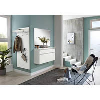 GARDEROBE 3-teilig  in 210/190/31 cm  - Weiss/Silberfarben, Design, Holzwerkstoff (210/190/31cm)