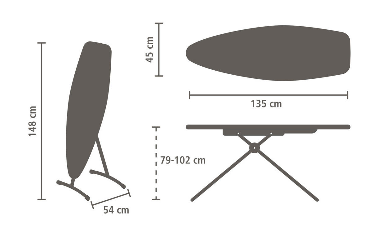 LIKALNA DESKA - večbarvno, Basics, tekstil (47/163.5/12cm) - Brabantia