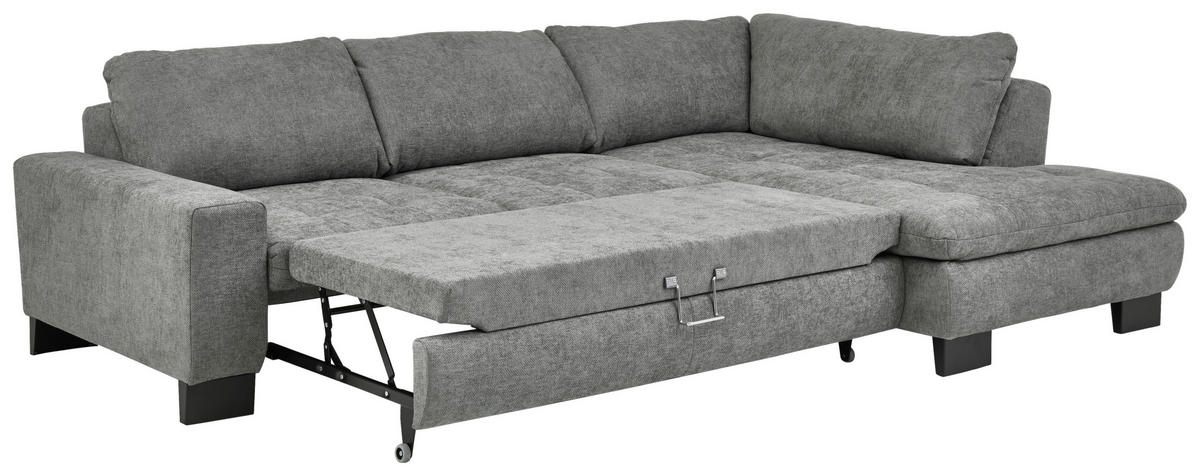 HÖRNSOFFA i chenille grå  - svart/grå, Modern, metall/textil (289/84/197cm) - Livetastic