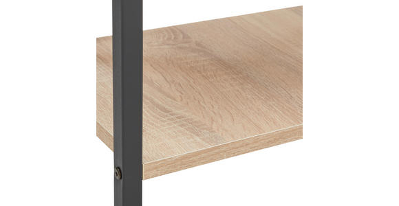 REGAL 64/180/31 cm Schwarz, Sonoma Eiche - Schwarz/Sonoma Eiche, MODERN, Holzwerkstoff/Metall (64/180/31cm) - Novel