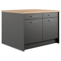 KÜCHENINSEL 123,4/91,8/96,6 cm  in Graphitfarben, Eichefarben  - Edelstahlfarben/Eichefarben, Basics, Holzwerkstoff/Metall (123,4/91,8/96,6cm) - Impuls