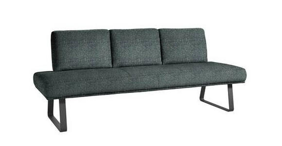 SITZBANK 209/92/78 cm  in Schwarz, Türkis  - Türkis/Schwarz, Design, Textil/Metall (209/92/78cm) - Dieter Knoll