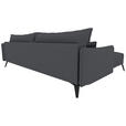 ECKSOFA in Cord Dunkelgrau  180/253 cm  - Dunkelgrau/Schwarz, KONVENTIONELL, Textil/Metall (180/253cm) - Carryhome