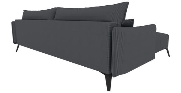 ECKSOFA in Cord Dunkelgrau  180/253 cm  - Dunkelgrau/Schwarz, KONVENTIONELL, Textil/Metall (180/253cm) - Carryhome