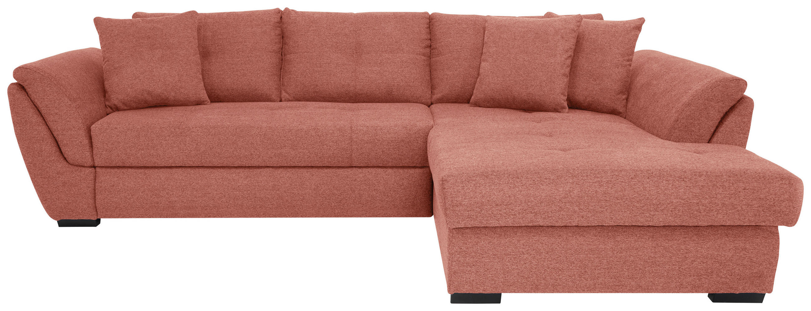 HÖRNSOFFA i vävt tyg korall  - korall/svart, Design, textil/plast (278/187cm) - Livetastic