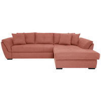 ECKSOFA in Webstoff Koralle  - Koralle/Schwarz, Design, Kunststoff/Textil (278/187cm) - Livetastic