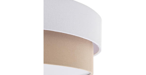 DECKENLEUCHTE  45/13 cm    - Beige/Weiß, MODERN, Kunststoff/Textil (45/13cm) - Novel