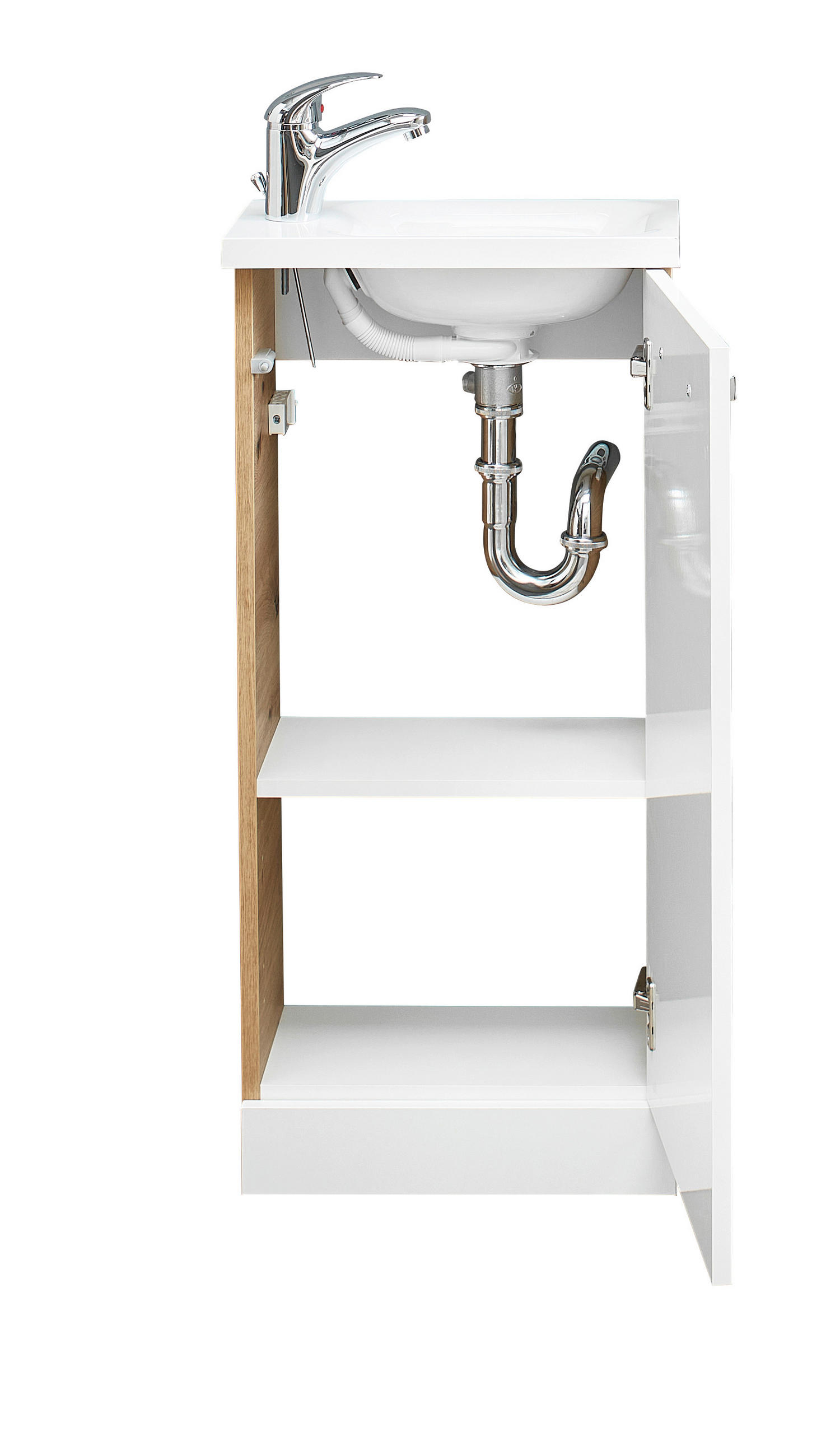 WASCHTISCHUNTERSCHRANK 38,8/82,5/21,5 cm - Chromfarben/Eiche Artisan, KONVENTIONELL, Holzwerkstoff (38,8/82,5/21,5cm) - Xora