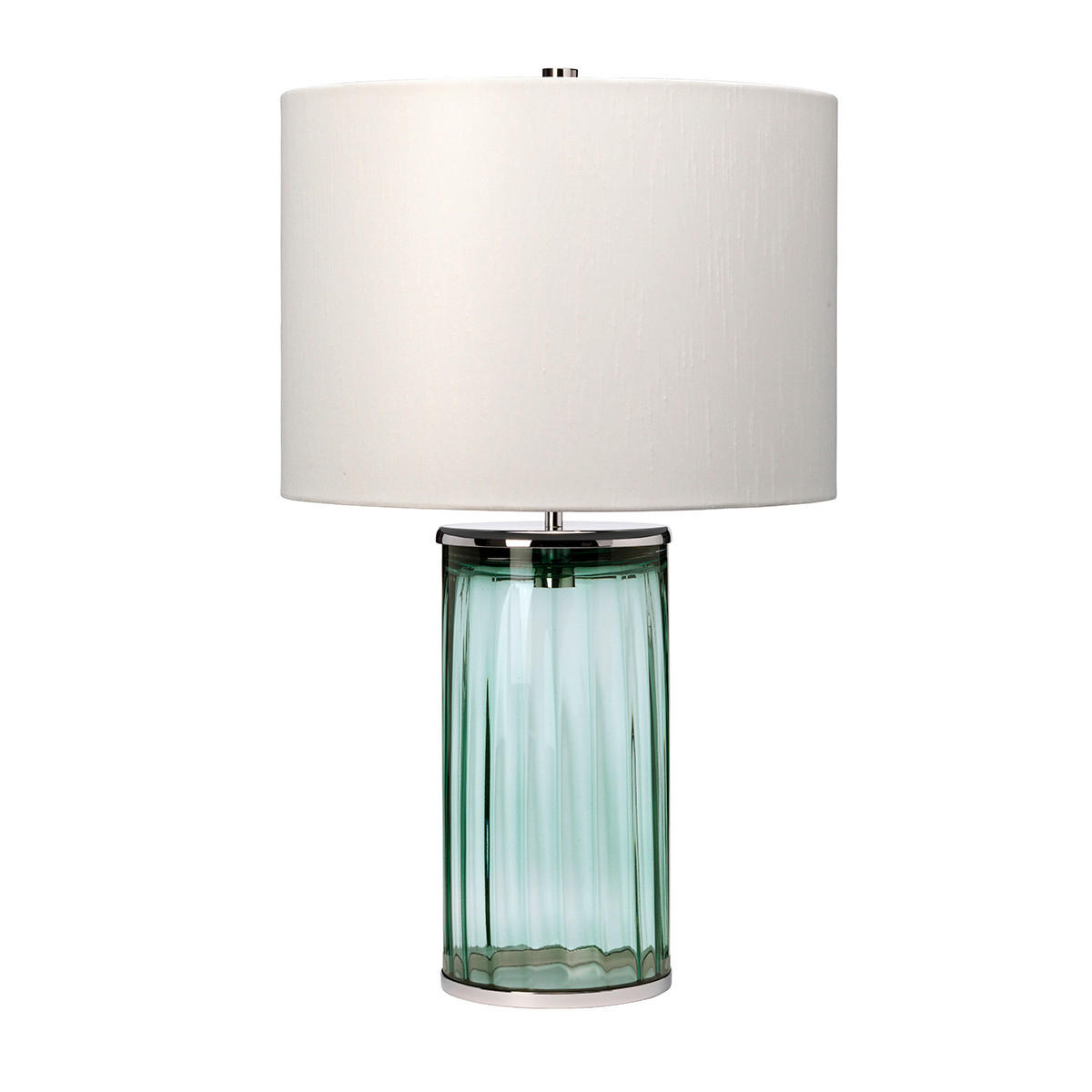 TISCHLEUCHTE - Grün/Nickelfarben, Design, Glas/Textil (35.5/60.4cm) - Elstead Lighting