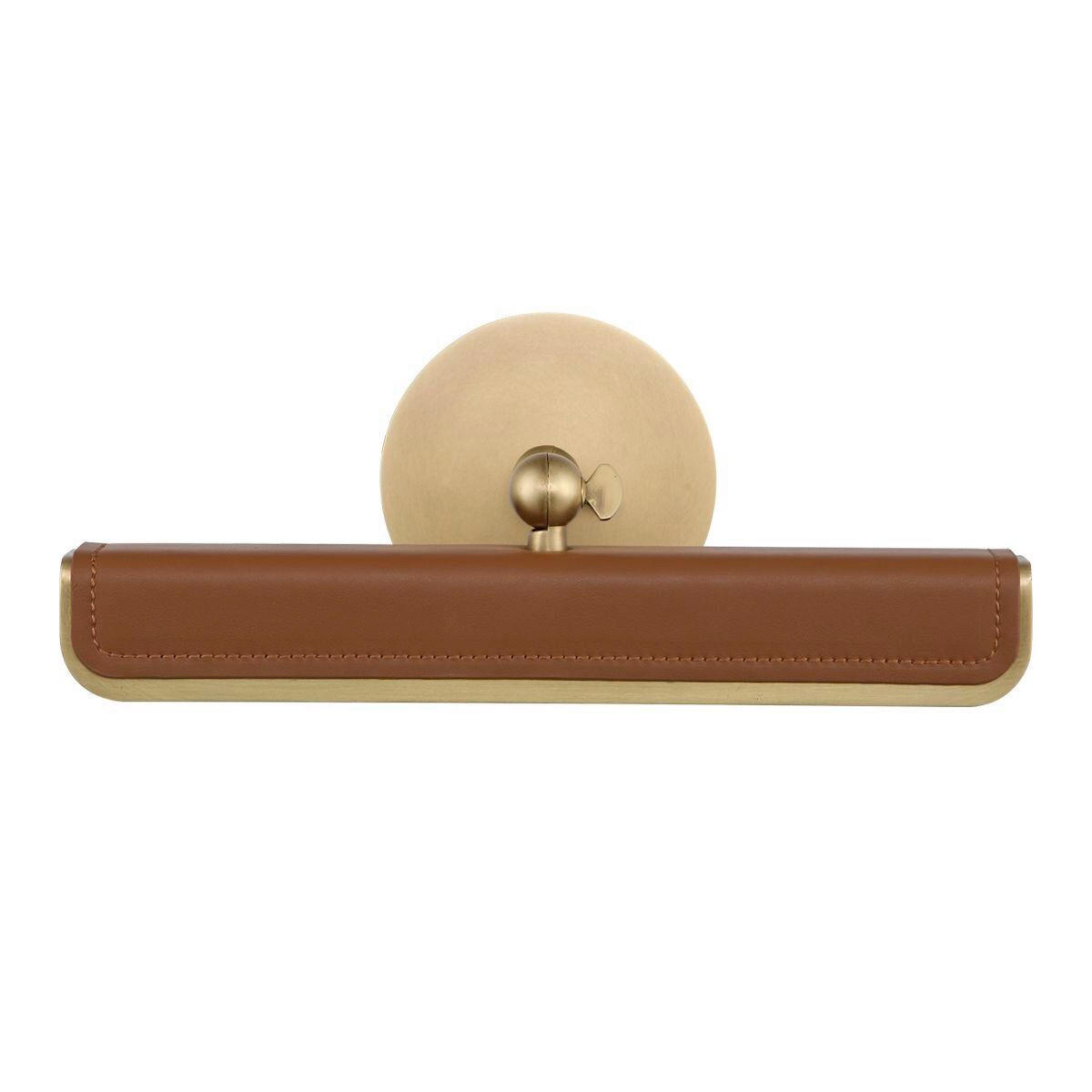 WANDLEUCHTE    - Messingfarben, KONVENTIONELL, Leder/Kunststoff (19,7/30,5/24,8cm) - Elstead Lighting