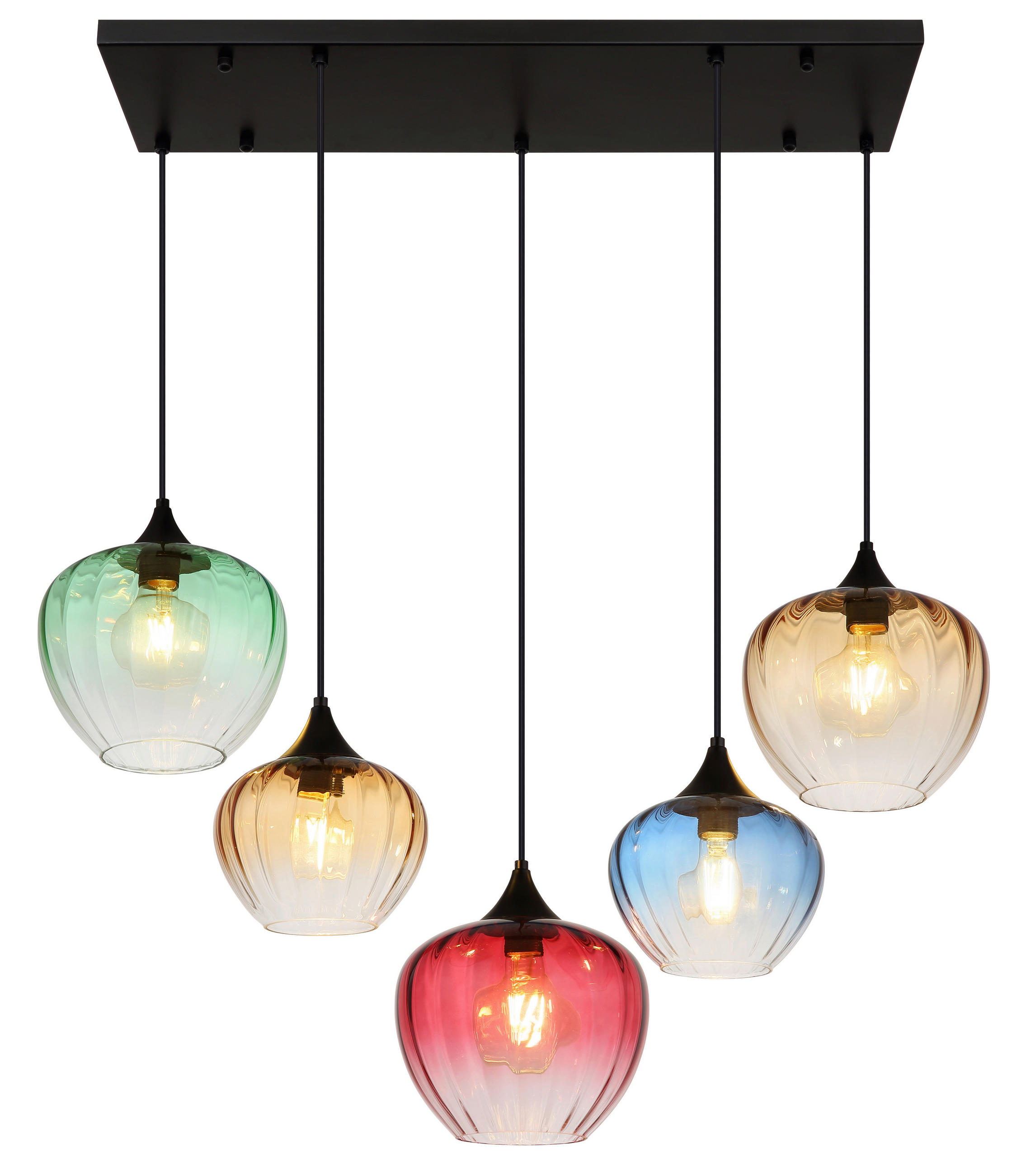 HÄNGELEUCHTE 86/39/120 cm  - Klar/Schwarz, Basics, Glas/Textil (86/39/120cm) - Globo