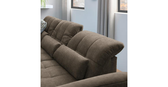 ECKSOFA  in Flachgewebe Braun  204/341 cm  - Schwarz/Braun, Design, Textil/Metall (204/341cm) - Xora