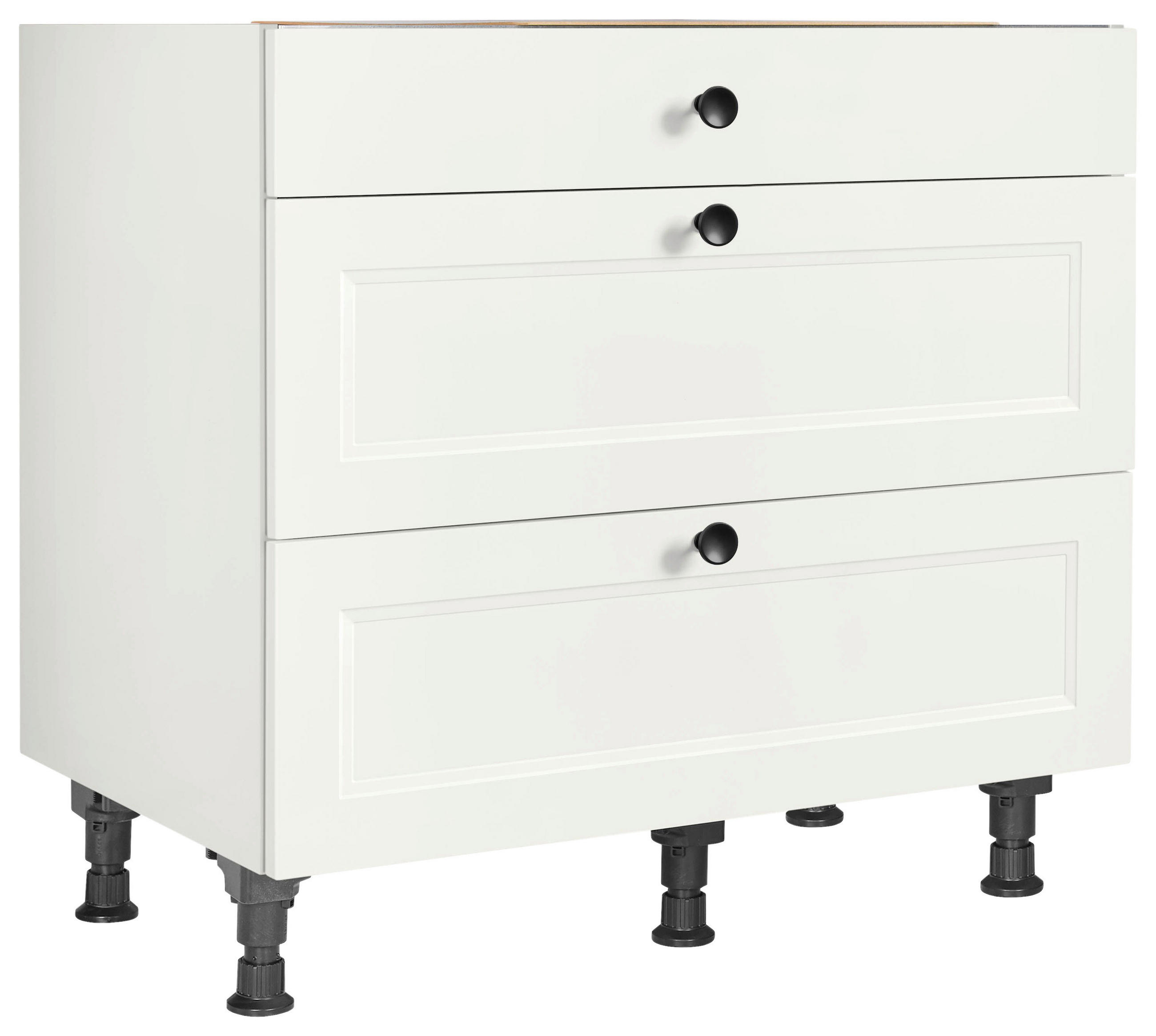 KOCHFELDUMBAUSCHRANK 90/87/56 cm in Weiß - Schwarz/Weiß, MODERN, Holzwerkstoff/Metall (90/87/56cm) - Nobilia