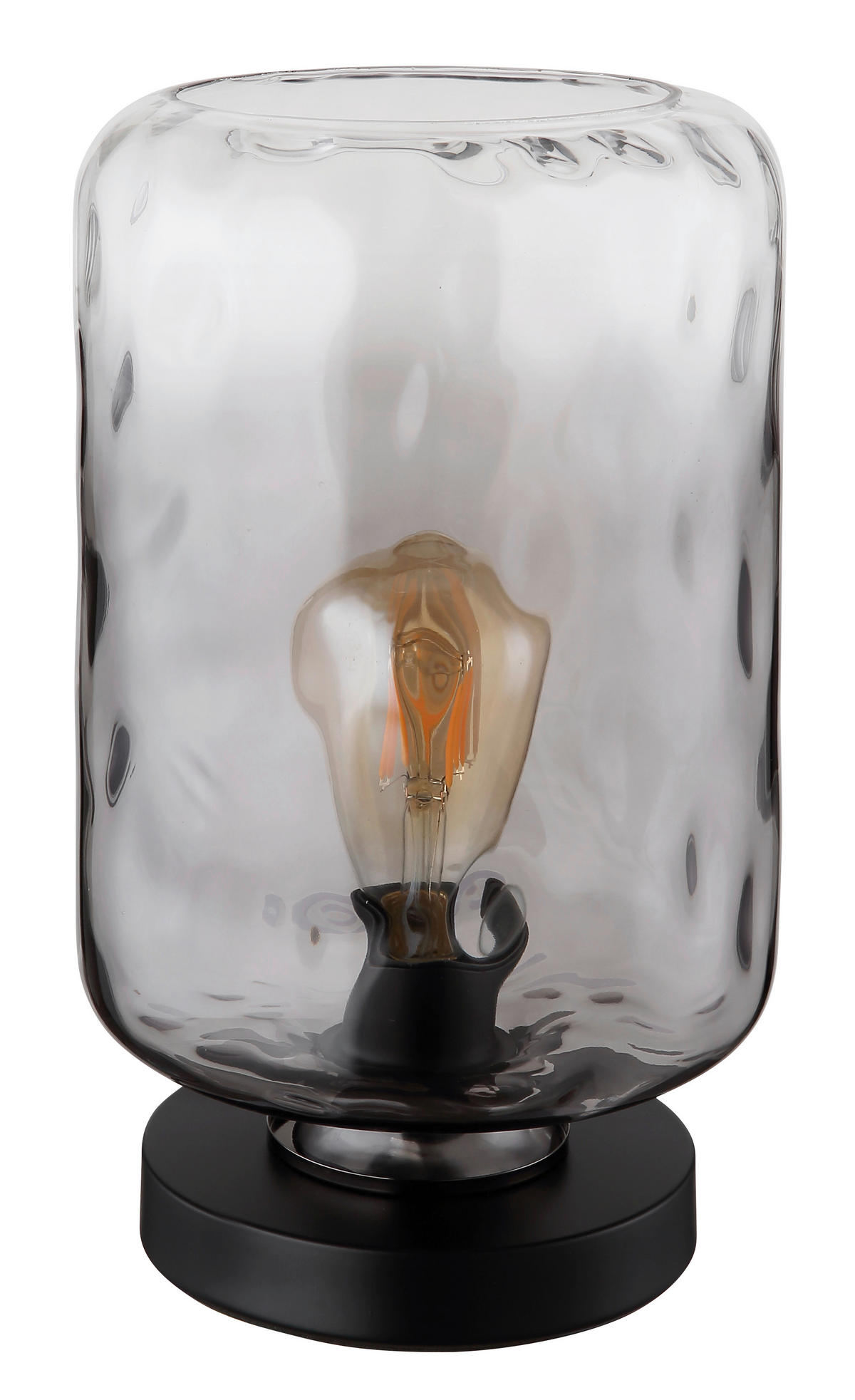 TISCHLEUCHTE - Klar/Schwarz, Konventionell, Glas/Metall (19/32,5cm) - Globo