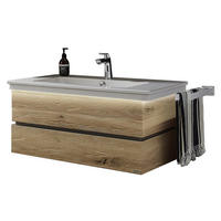 WASCHTISCHKOMBI 102 cm  - Eichefarben/Weiß, MODERN, Glas/Holz (102cm) - Valdera