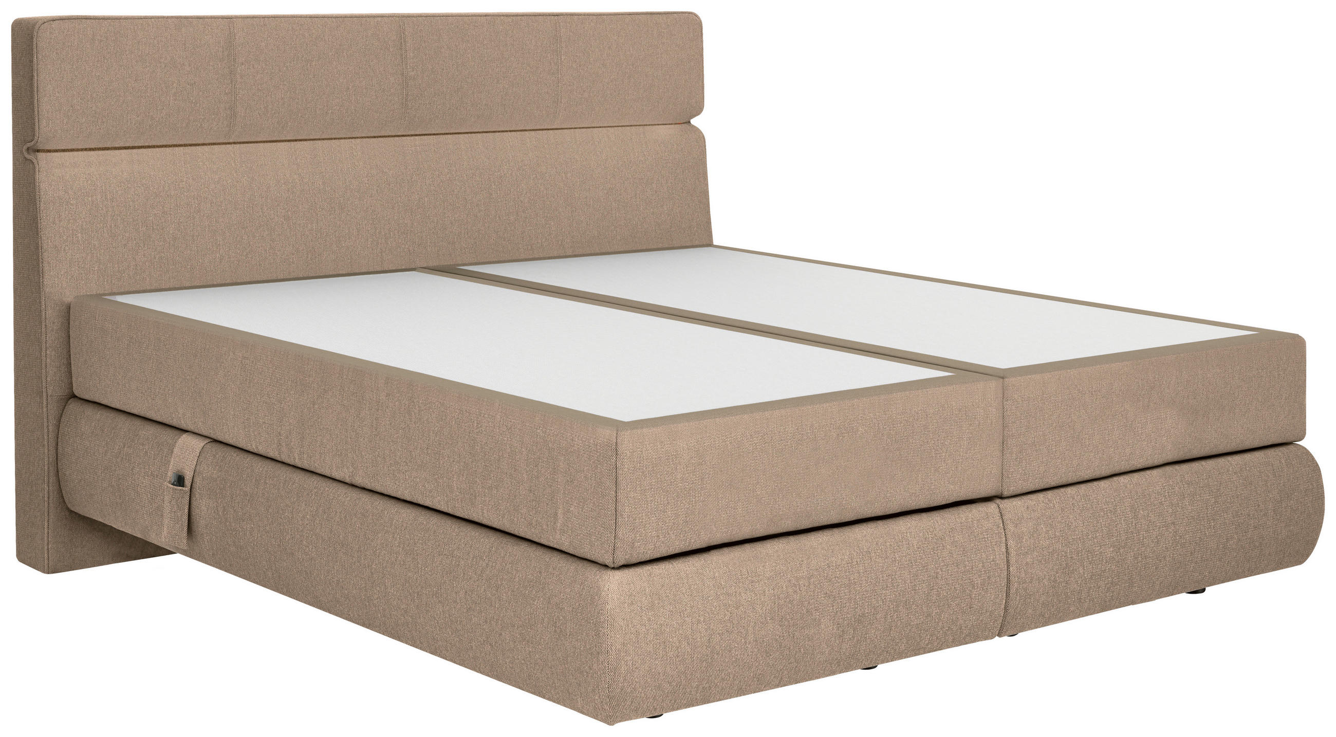 BOXSPRINGBETT 180/200 cm,  in Beige, motorische Verstellbarkeit, Matratzen, H3 + H3 = fest  - Beige/Schwarz, Design, Kunststoff/Textil (180/200cm) - Dieter Knoll