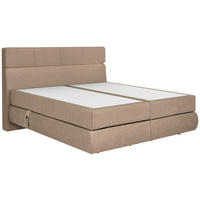 BOXSPRINGBETT 180/200 cm,  in Beige, motorische Verstellbarkeit, Matratzen, H3 + H3 = fest  - Beige/Schwarz, Design, Kunststoff/Textil (180/200cm) - Dieter Knoll