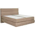 BOXSPRINGBETT 180/200 cm,  in Beige, motorische Verstellbarkeit, Matratzen, H4 + H4 = sehr fest  - Beige/Schwarz, Design, Kunststoff/Textil (180/200cm) - Dieter Knoll