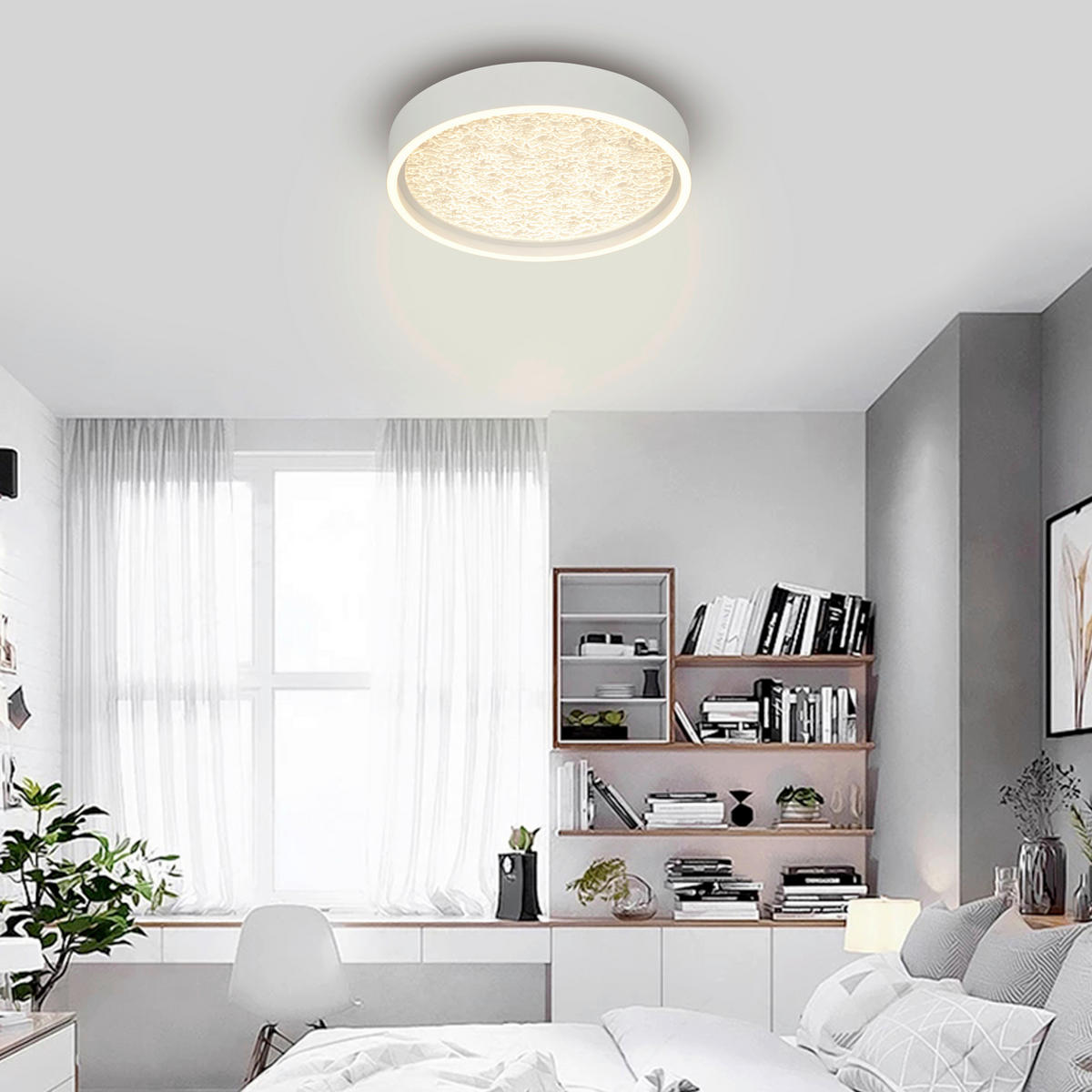 LED-DECKENLEUCHTE 40/6,5 cm   - Weiß, Basics, Kunststoff/Metall (40/6,5cm)