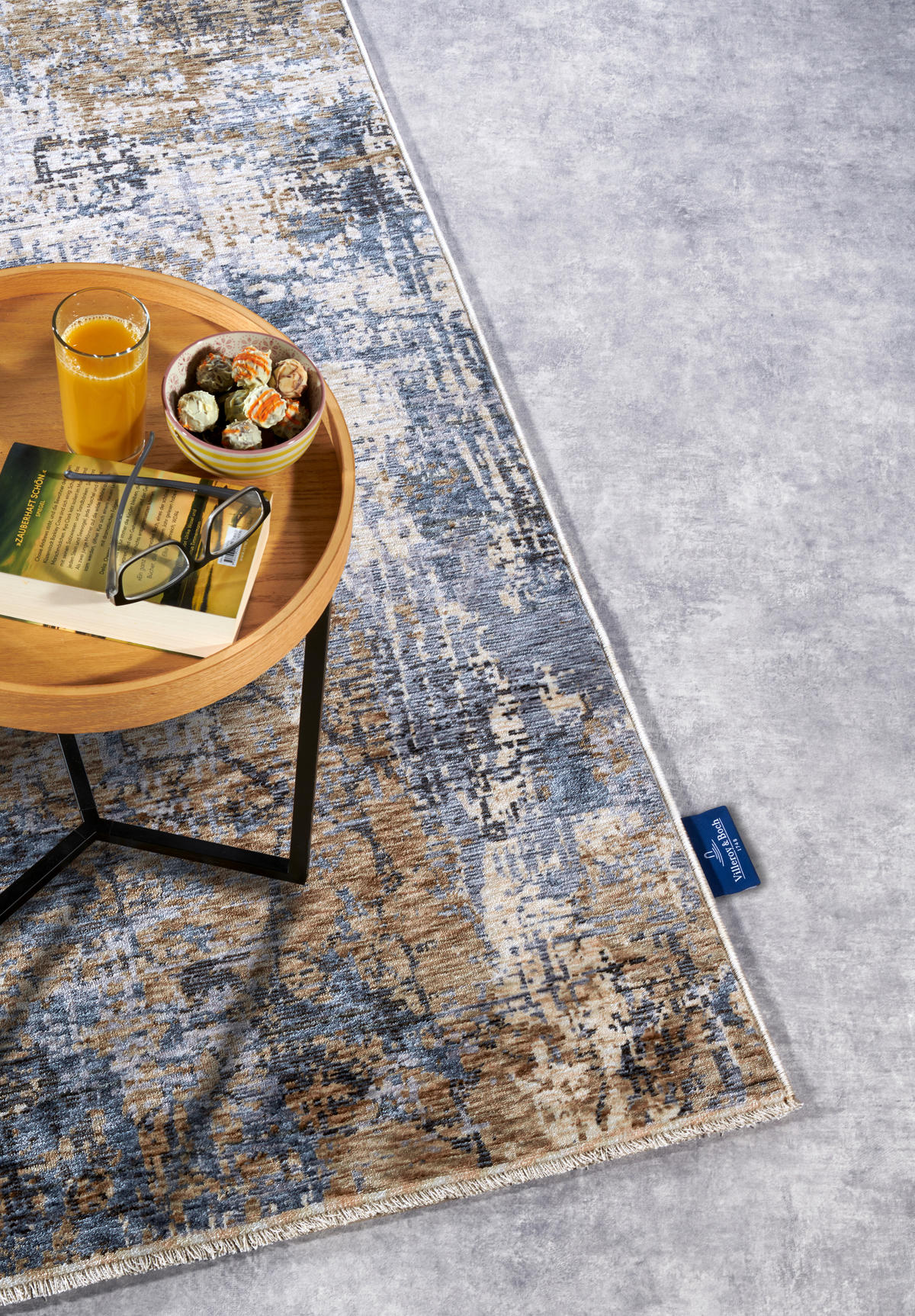 FLACHWEBETEPPICH 160/225 cm Kollektion 1871 Blau, Creme rechteckig  - Blau/Creme, Design, Kunststoff (160/225cm) - Villeroy & Boch