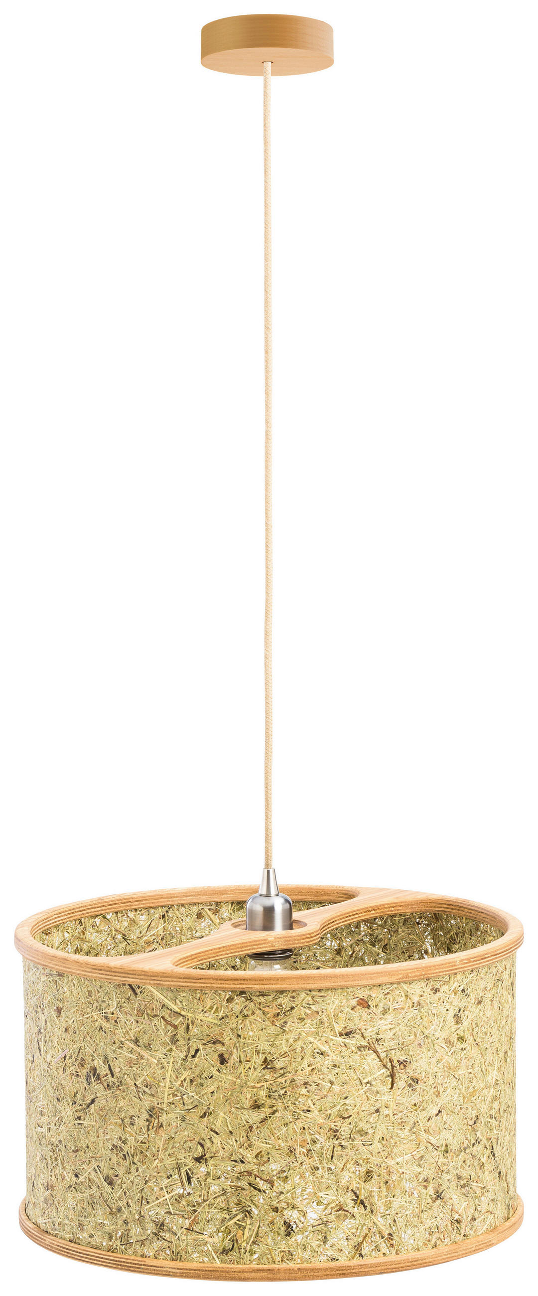 HÄNGELEUCHTE 45/27 cm - Eichefarben/Rot, Natur, Naturmaterialien/Holz (45/27cm) - ALMUT von Wildheim