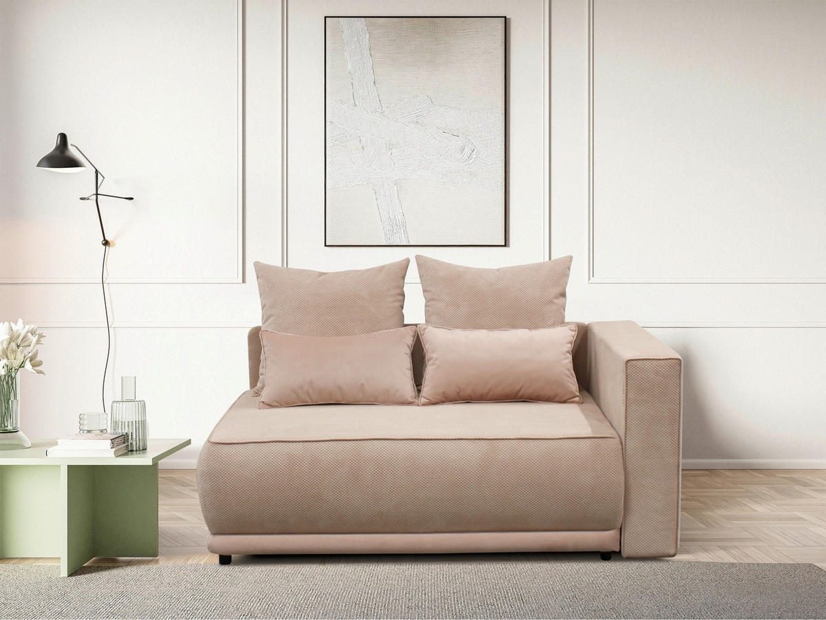 RÉCAMIERE IGA Rosa Plüsch  - Rosa, Design, Kunststoff/Textil (168/73/99cm) - MID.YOU