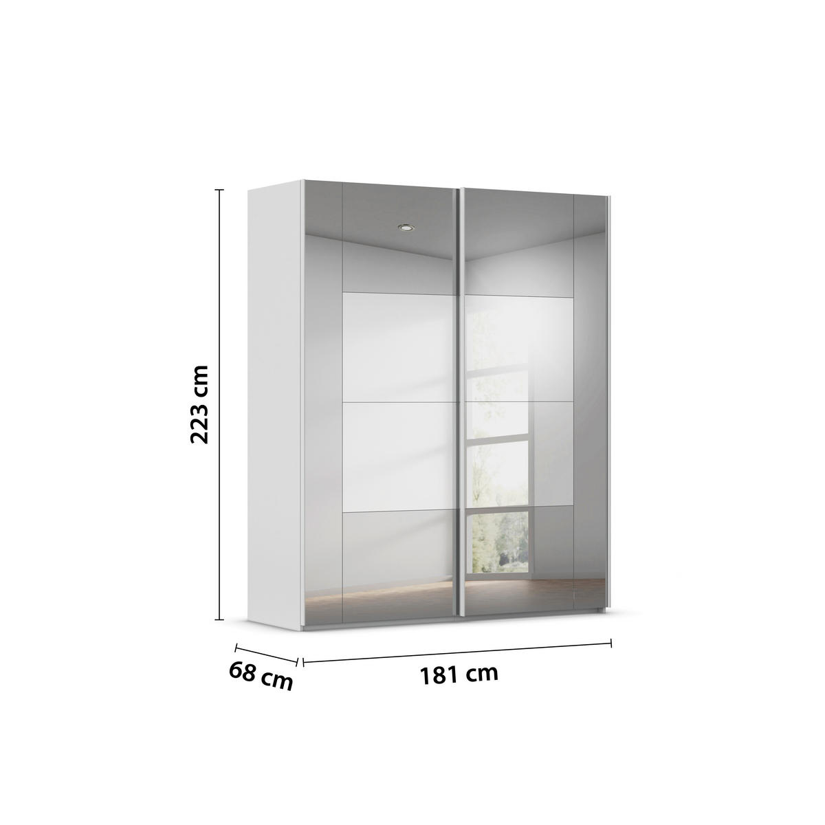 SCHWEBETÜRENSCHRANK 181/223/68 cm 2-türig Seidengrau  - Seidengrau, Design, Glas/Holzwerkstoff (181/223/68cm) - Xora