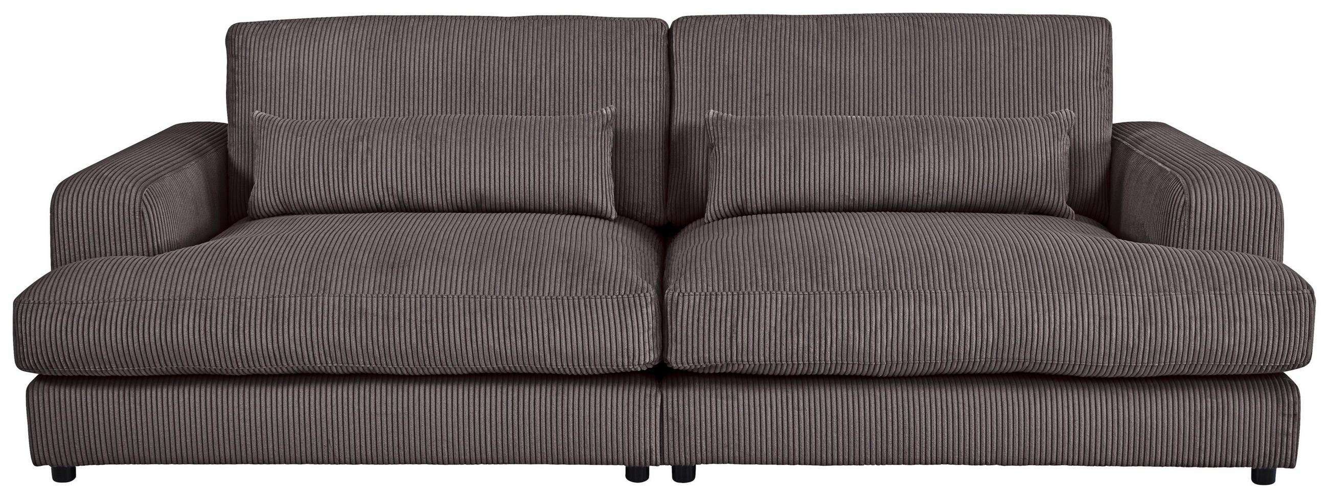 MEGASOFA Cord Anthrazit  - Anthrazit/Schwarz, MODERN, Kunststoff/Textil (260/85/112cm) - Lomoco
