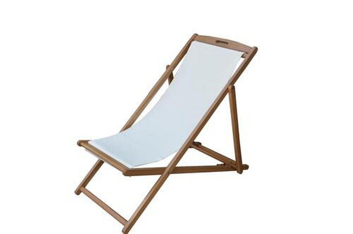FOTELJA ZA PLAŽU  boje bagrema, bež  drvo, tekstil      - boje bagrema/bež, Romantično / ladanjski, drvo/tekstil (57/89,5/101,5cm) - Ambia Garden