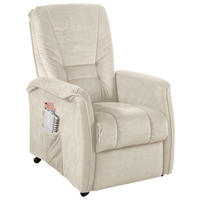 FERNSEHSESSEL 77/107/88 cm  in Velours Beige Stoffauswahl, Relaxfunktion  - Beige/Schwarz, Design, Kunststoff/Textil (77/107/88cm) - Livetastic