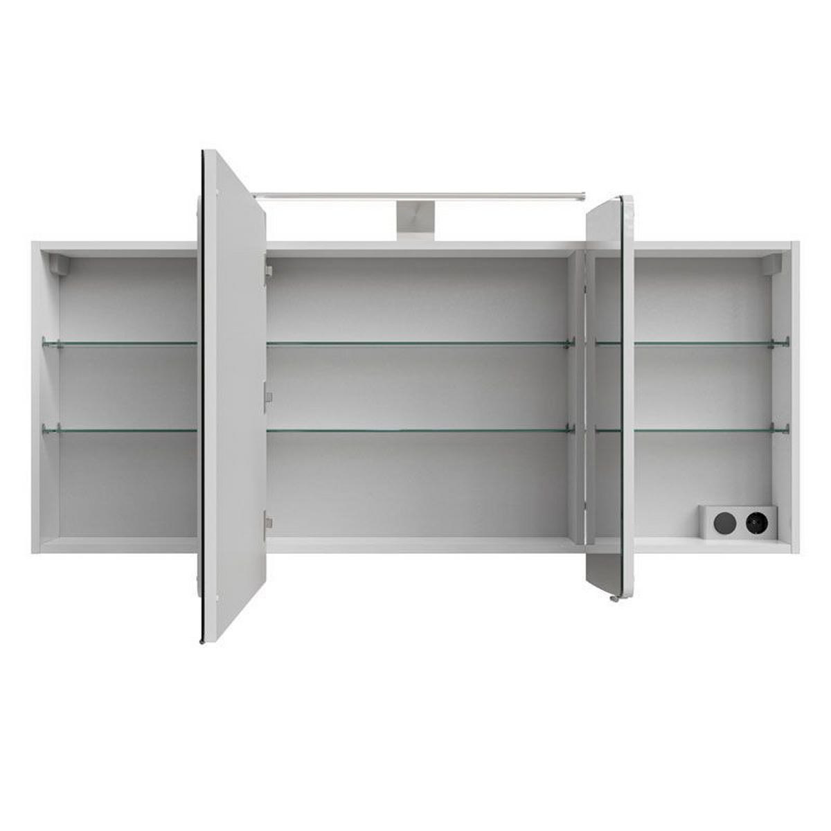 BADEZIMMER  in 141 cm  - Weiß/Grau, KONVENTIONELL, Holzwerkstoff/Stein (141cm) - Sadena