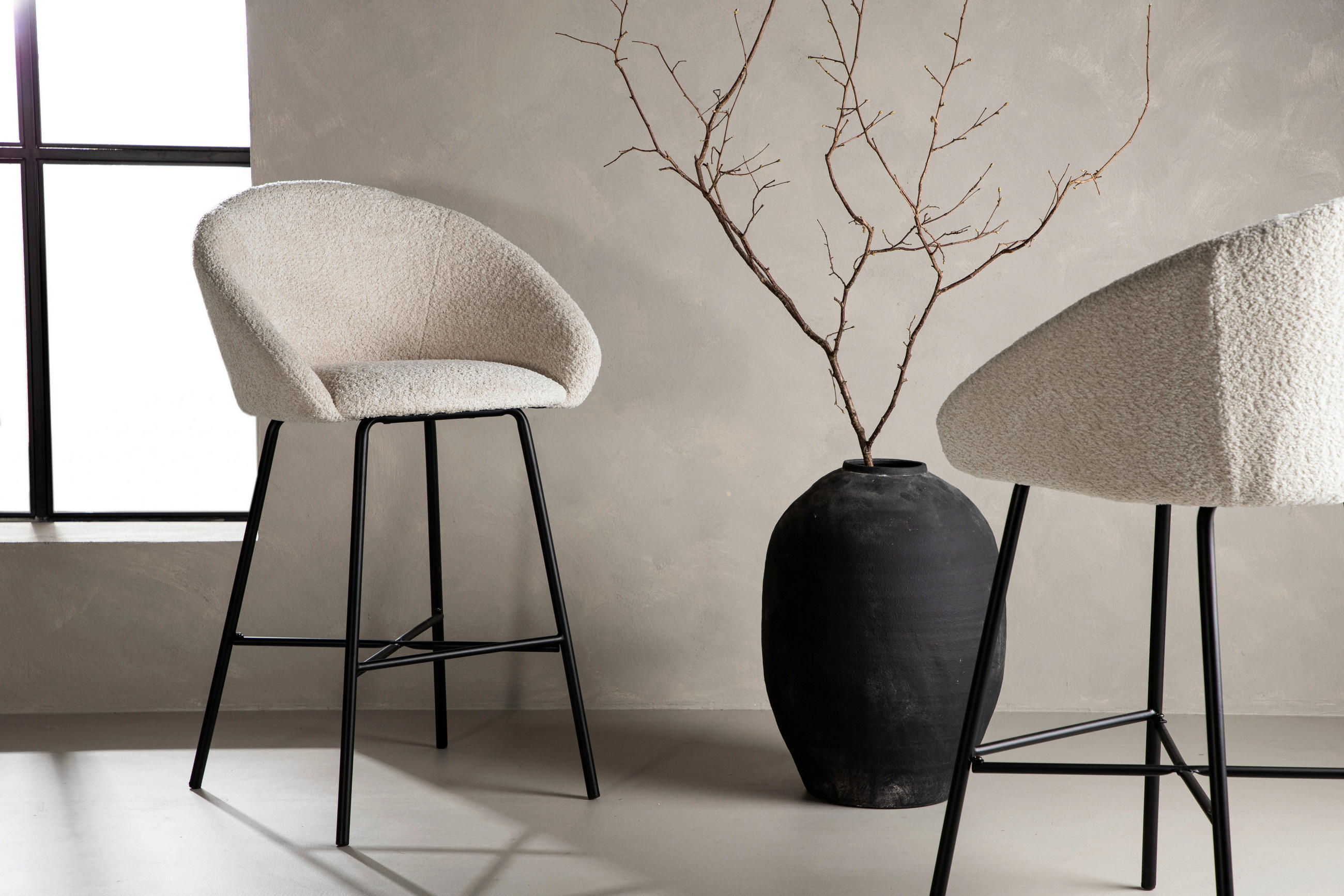 BARPALL SET i svart, vit  - vit/svart, Design, metall/textil (59/96/54cm) - Livetastic