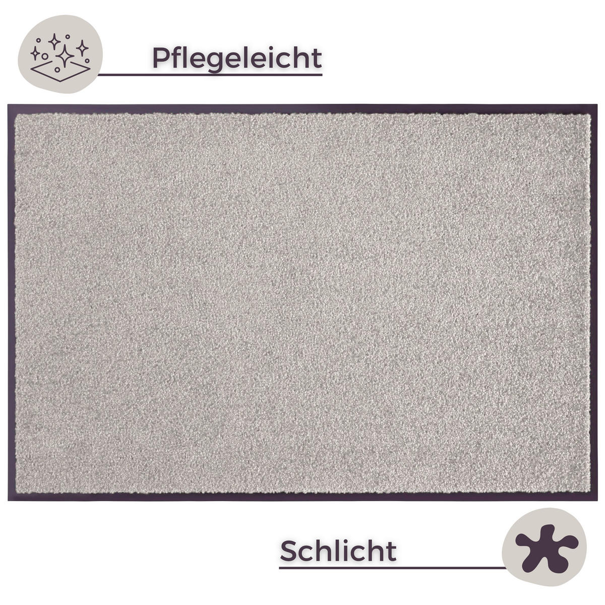 SCHMUTZFANGMATTE  60/90 cm  Hellgrau  - Hellgrau, Basics, Kunststoff/Textil (60/90cm) - Hanse Home