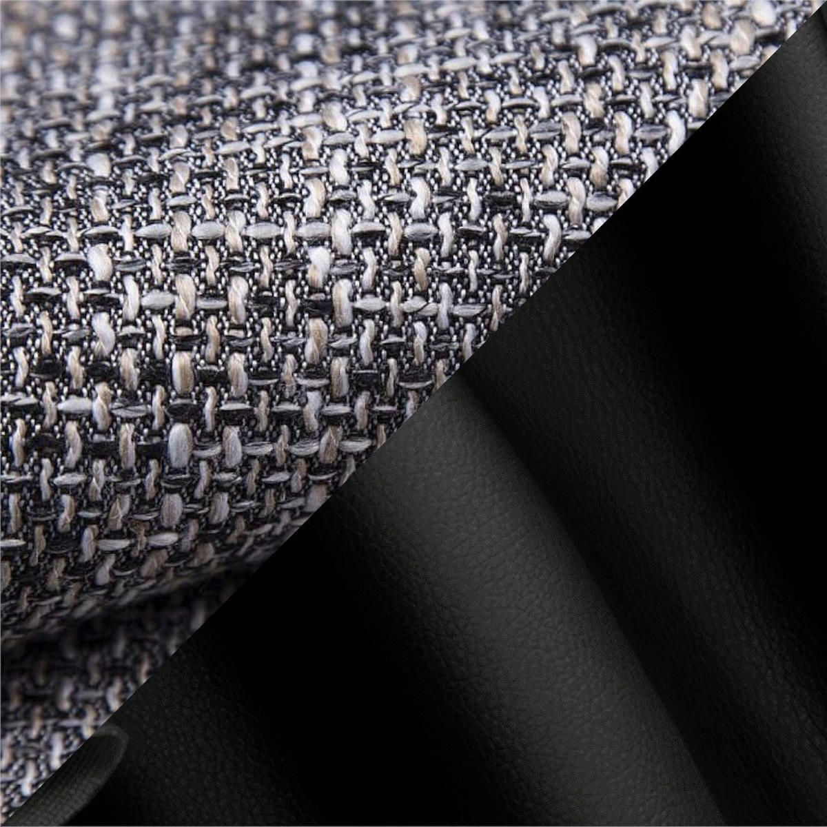 ECKSOFA  AURO Grau, Schwarz  - Silberfarben/Schwarz, Design, Kunststoff/Textil (275/155cm) - MID.YOU